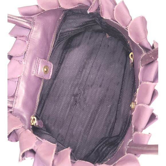Prada Nylon Violet Frill Tote Bag - Picture 8 of 11